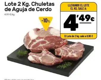 AhorraMas Lote Chuletas de Aguja de Cerdo 2 kg. oferta
