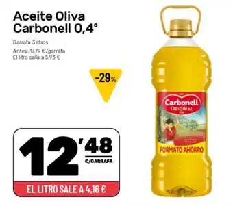 AhorraMas Carbonell 0,4° Aceite Oliva Garrafa 3 litros oferta
