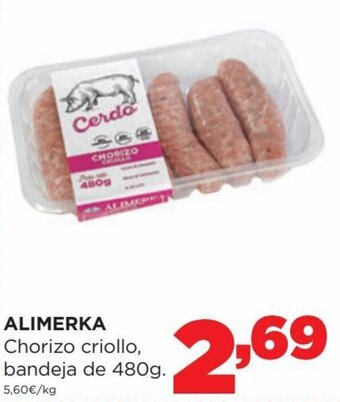 Alimerka Alimerka Chorizo criollo,bandeja de 480 g oferta