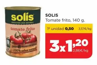 Alimerka Solis Tomate frito 140 g 1ª unidad oferta
