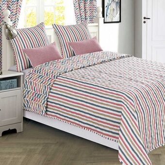 Tramas+ Colcha bouti raya nuria trigo castaño 180x270 oferta