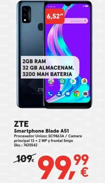 Worten ZTE Smartphone Blade A51 SKU 7425542 6,52" oferta
