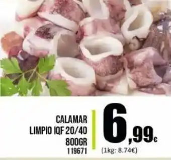 Family Cash Calamar Limpio IQF 20/40 800 gr oferta