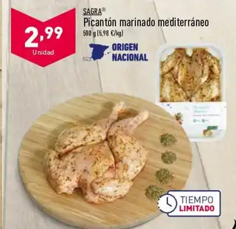 ALDI Sagra Picantón marinado mediterráneo 500 g oferta