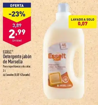 ALDI Esselt Detergente jabón de Marsella 3 L 46 lavados oferta