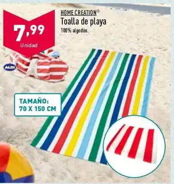 ALDI Home Creation Toalla de playa 70 x 150 cm oferta