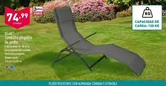 ALDI Belavi Tumbona plegable de jardín 174 x 67.5 x 96 cm oferta