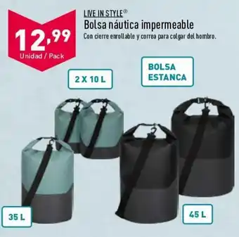 Live In Style Bolsa náutica impermeable 2 x 10 L
