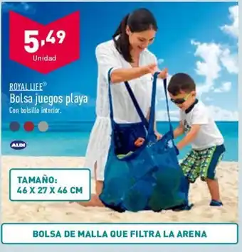 ALDI Royal Life Bolsa juegos playa 46 x 27 x 46 cm oferta