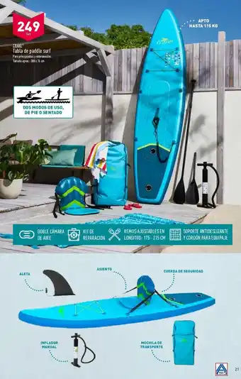 ALDI Crane Tabla de paddle surf 300 x 76 cm oferta