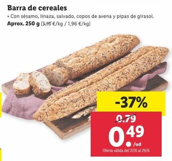 Lidl Pan de cereales oferta