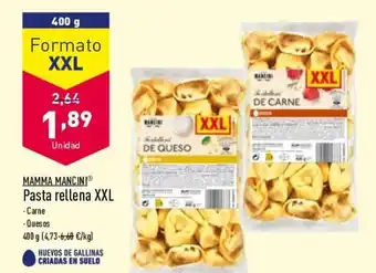 ALDI Mamma Mancini Pasta rellena XXL 400g oferta