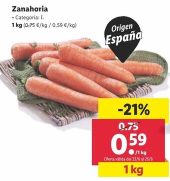 Lidl Zanahorias oferta