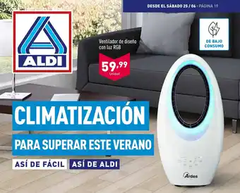 ALDI Aldi Ventilador de diseño con luz RGB oferta