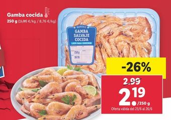 Lidl Gambas cocidas oferta