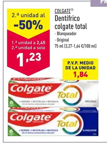 ALDI Colgate Dentifrico colgate total 75 ml oferta