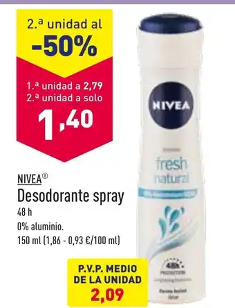 ALDI Nivea Desodorante spray 48 h 150 ml oferta