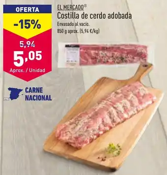 ALDI El Mercado Costilla de cerdo adobada 850 g oferta