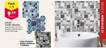 ALDI Living Art Cenefas adhesivas 25,4 x 25,5 cm Pack de 5 oferta