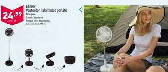 ALDI E-Dream Ventilador inalámbrico portátil 97,5 cm oferta