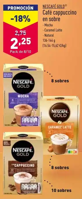 ALDI Nescafé Gold Café cappuccino en sobre Mocha,Natural Latte,Natural 136-144 g oferta