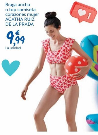 Carrefour Braga ancha o top camiseta corazones mujer agatha ruiz de la prada oferta