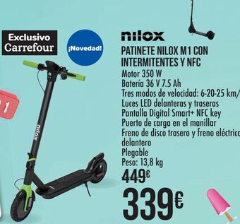 Carrefour Nilox patinete nilox m1 con intermitentes y nfc oferta