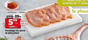 La Plaza de DIA Pechuga de pavo al pimentón oferta