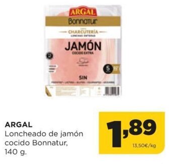 Alimerka Argal Loncheado de jamón cocido Bonnatur, 140 g. oferta
