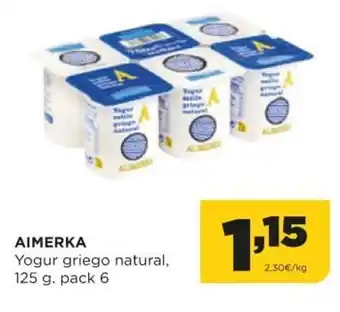 Alimerka Alimerka Yogur griego natural 125 g. pack 6 oferta