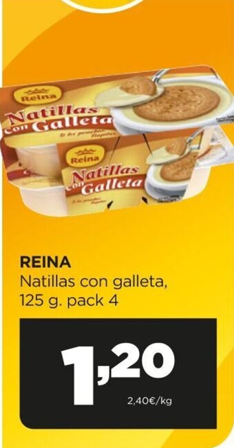 Alimerka Reina Natillas con galleta 125 g pack 4 oferta