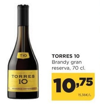 Alimerka Torres 10 Brandy gran reserva 70 cl oferta