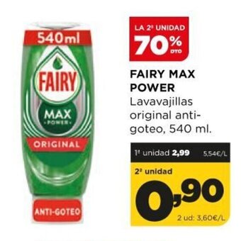 Alimerka Fairy Max Power Lavavajillas original anti-goteo, 540 ml. oferta