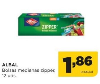 Alimerka Albal Bolsas medianas zipper, 12 uds. oferta