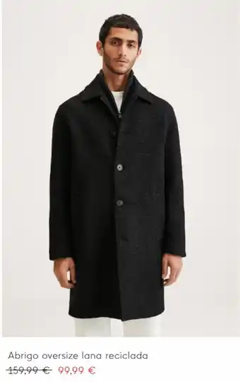 MANGO Abrigo oversize lana reciclada oferta
