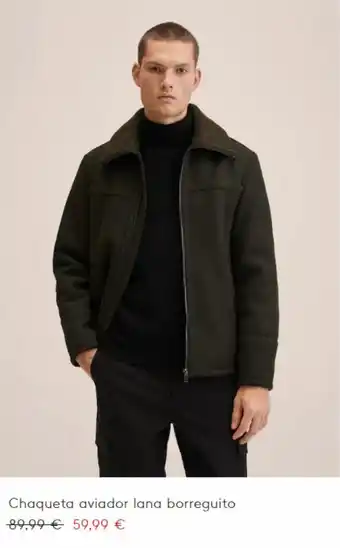 MANGO Chaqueta aviador lana borreguito oferta