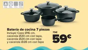 Carrefour Bateria de cocina 7 pieza oferta