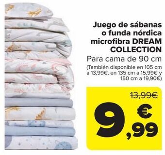 Carrefour Juego de sábanas o funda nórdica microfibra dream collection oferta