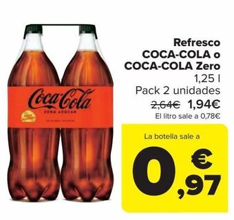 Carrefour Refresco coca-cola o coca-cola zero oferta