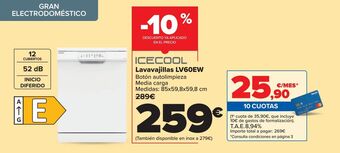 Carrefour Icecool lavavajillas lv60ew oferta