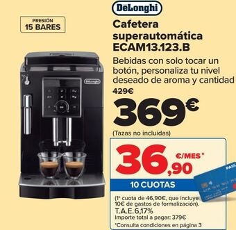 Carrefour Delonghi cafetera superautomatica ecam12.123.b oferta