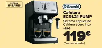 Carrefour Delonghi cafetera ec31.21 pump oferta