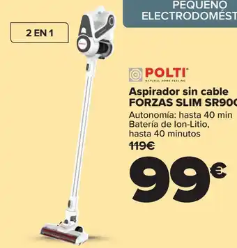 Carrefour Polti aspirador sin cable forza slim sr900 oferta