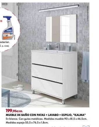 BricoCentro Mueble De Baño Con Patas + Lavabo + Espejo oferta