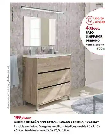 BricoCentro Mueble De Baño Con Patas + Lavabo + Espejo oferta