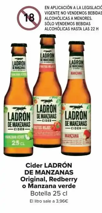 Carrefour Cider ladrón de manzanas original, redberry o manzana verde oferta