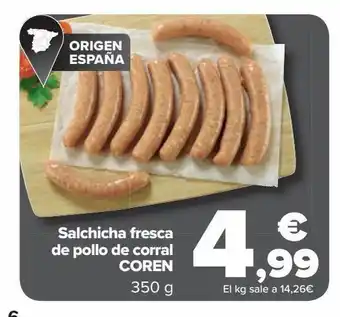 Salchicha fresca de pollo de corral coren