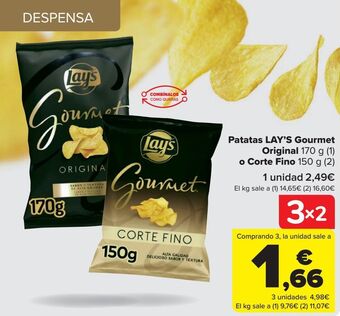 Carrefour Patatas lay's gourmet original o corte fino oferta