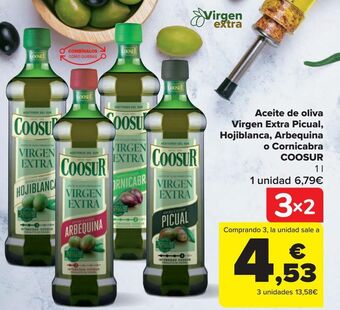 Carrefour Aceite de oliva virgen extra picual, hojiblanca, arbequina o cornicabra coosur oferta