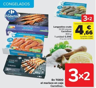 Langostino crudo carrefour